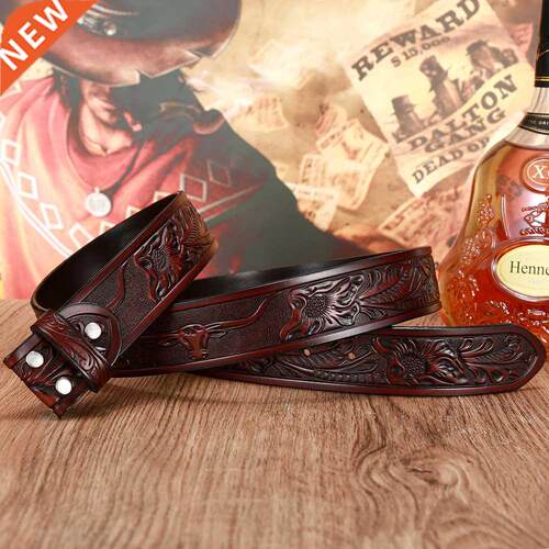 Western cowoy men's leather personality retro pattern repla