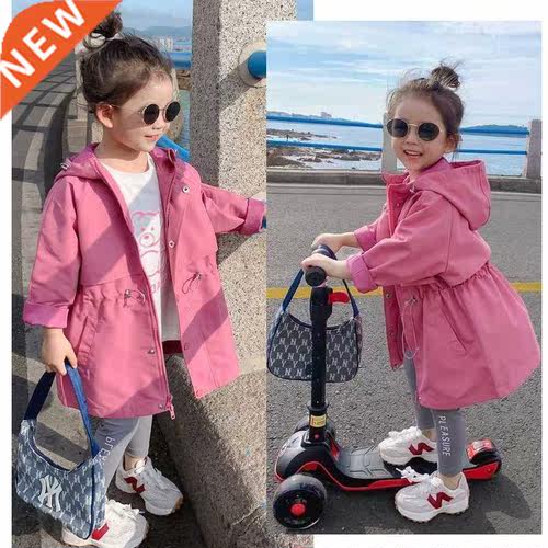 2022 New Spring Autumn Fashion Long Style Girls Coat Hooded