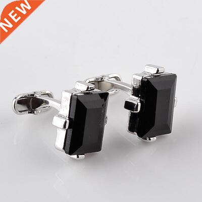 Fashion Luxury Men Shirts Cufflins Black Square Buttons Clas