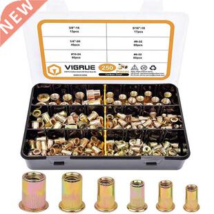 250pcs Color Zinc American Standd Rivet Nuts Cbon Steel