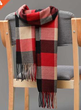 180*30 Winter Couple scarf Women Warm Plaid Scarf Men Busi