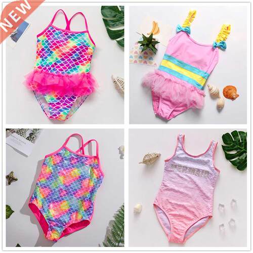 NEW 2021 Girls swimwe 1~14Yes Girl swimsuit one-piece Ch