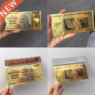 ZIMBABWE Black Gold Foil 100 Trillion Commemorative Dollars