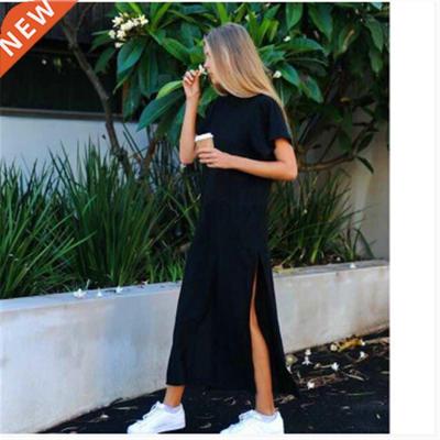 Plus Size Women T-Shirt Maxi Dress Casual Women Summer Beach