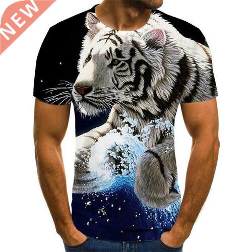 Fashion nd 3D printing Tiger Men T-Shirt Casual O-Neck Summ