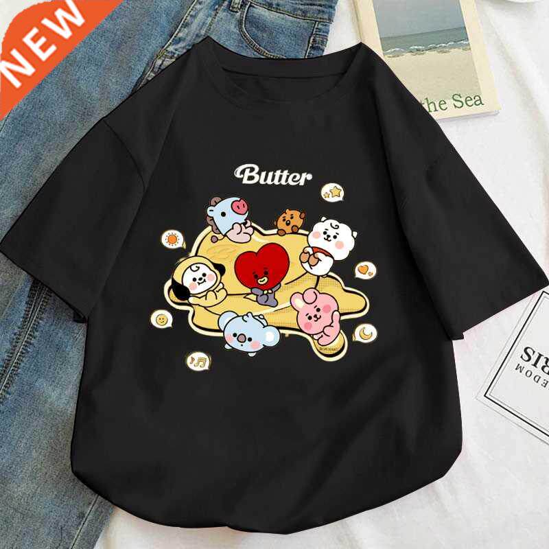 cartoon butter album jungkook v suga cute t shirts women har