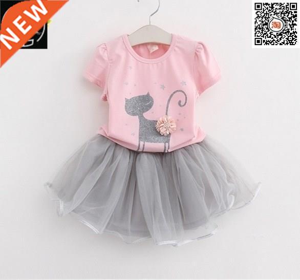 girls summer cotton dress kids baby skirt shirt dresses girl图片