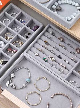 Velvet Jewelry Storage Tray Display Jewel Holder Stand Brace