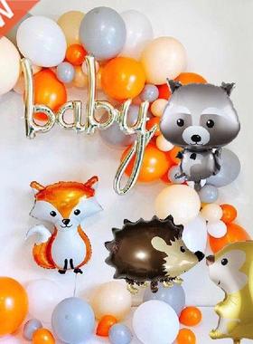 Cute Animal Balloons Raccoon Fox Helium Ballon Happy
