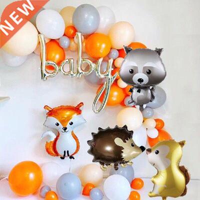 Cute Animal Balloons Raccoon Fox Helium Ballon Happy