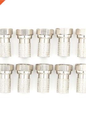 10Pcs Aluminium Alloy F Plug Connector RG6 Satellite Sky Vir