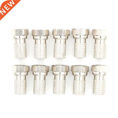 10Pcs Aluminium Alloy F Plug Connector RG6 Satellite Sky Vir