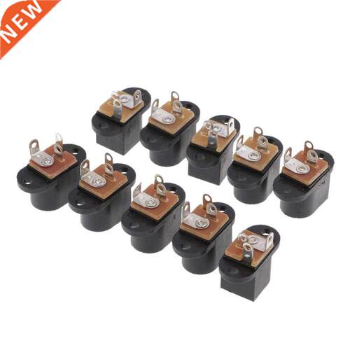 10 Pieces 5.5x2.5mm 3 Pin DC Female Socket Panel Mounting Po