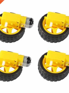 DC Electric Motor with Plastic TT Motor Tire Wheel 3-6V Dual