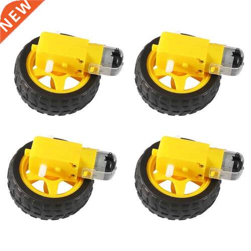 DC Electric Motor with Plastic TT Motor Tire Wheel 3-6V Dual