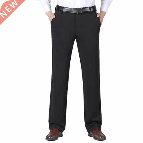 Classic Casual Men Pants 2021 Solid Color Stchy Autumn Mid W
