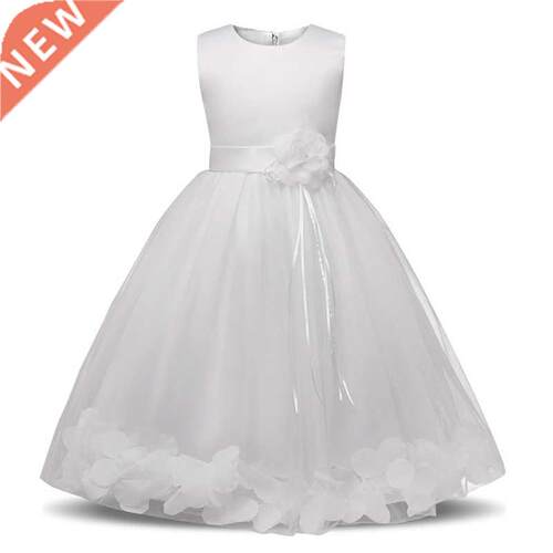 White Lce Flower Girls Wedding Dress Forml Ceremonies Dres