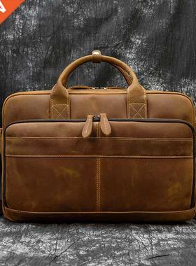 MEU Soft Thick Leather Briefcase Of Men Genuine Leather Co