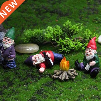 Mini Dwarf Gnome Statue Garden Courtyard Ornaments Fairy