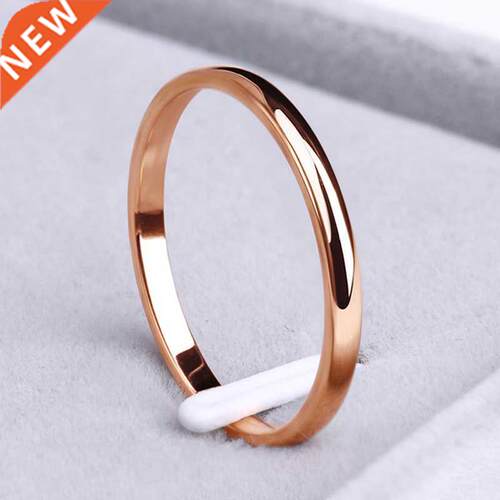 CACANA Stainless Steel Rings Rose Gold Anti-allergy Smooth S