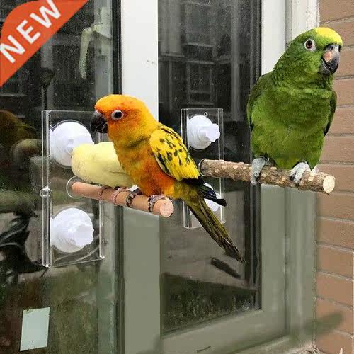 Pet Birds Prot Perches Toys Holder Wood Support Frame