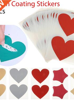 Love Heart Pentagram ape Scratch Off Sticker Message Cards
