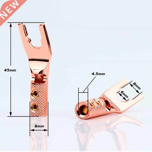 8pcs pure copper Audio Grade Y spade plug for speaker cable
