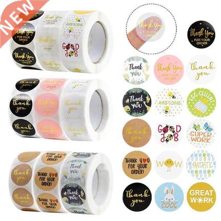500pcs/roll Thank You Stickers Seal Labels for Envelope Car