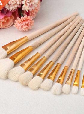 10Pcs Brushes Set for Art Painting Oil Acrylic Watercolor Dr