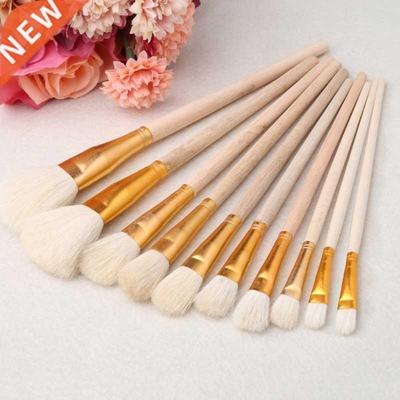 10Pcs Brushes Set for Art Painting Oil Acrylic Watercolor Dr