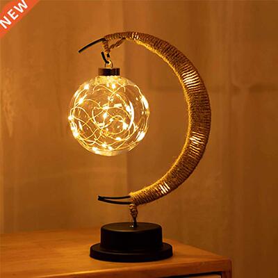 LED Moon Sepak Takraw Lamp Line Rattan Handmade Hemp Rope
