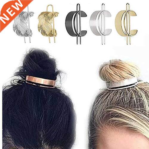 Hair Sticks Feather Bun Cuff Leaf HairPin Set Women Unique W