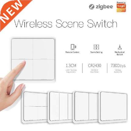 ZigBee 3.0 Tuya Smart Wall Switch Push Button Controller