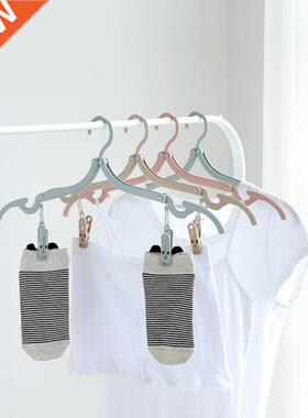 Foldable Drying Rack Clothes Hangers Coat Sock Bra Clip Clot