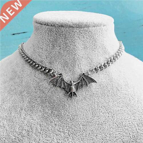 Fashion Vintage Punk Gothic Bat Chain Necklace for Women Ani