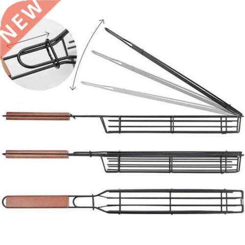 Portable Kabob BBQ Grilling Basket Stainless Steel Nonstick