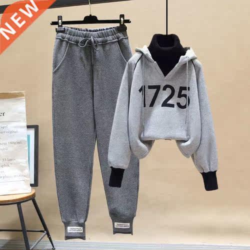 2022 Autumn Winter Fashion Casual Sportswear Set Female High