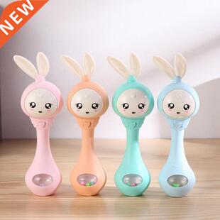 Musical Flashing Baby Teether Rattle Toys Rabbit Hand Bell M