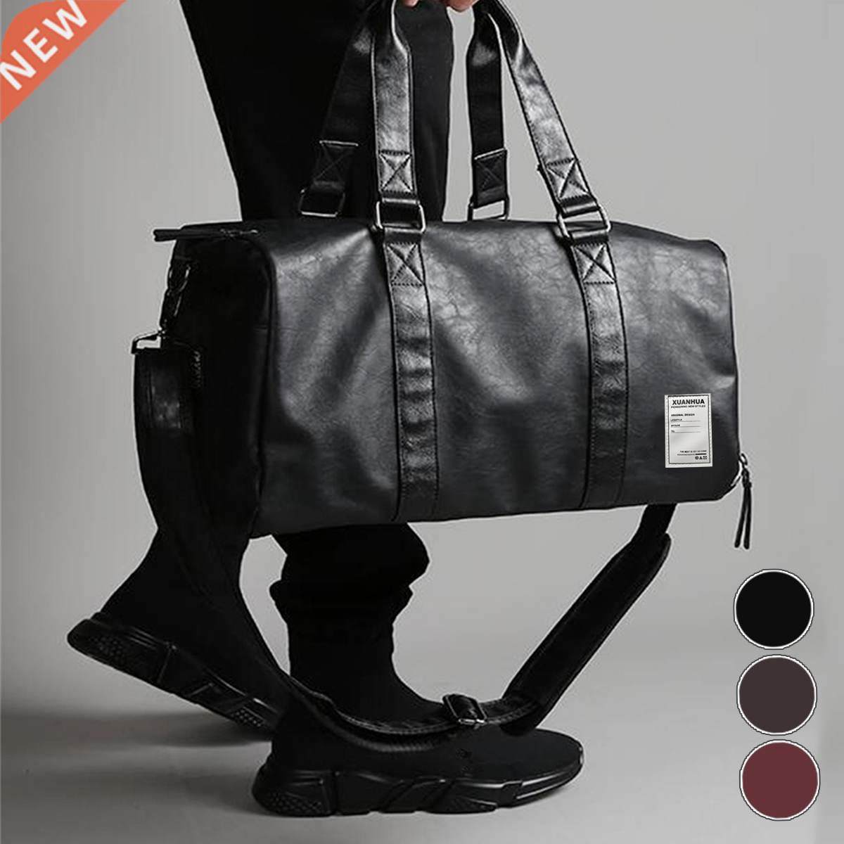 Travel Bag for Men Waterproof Faux Leather Gym Bags Travelin图片