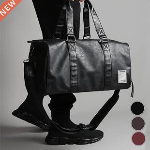 Travel Bag for Men Waterproof Faux Leather Gym Bags Travelin