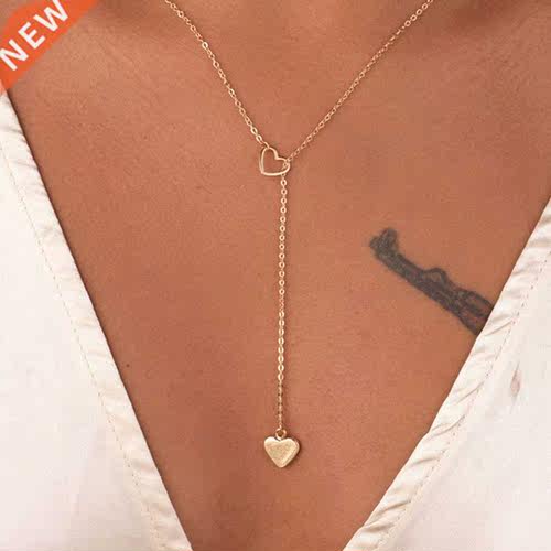 New fashion trendy jewelry copper heart chain link necklace