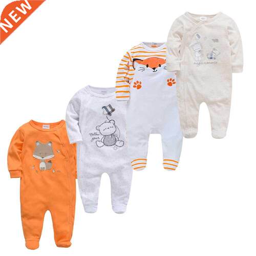 Kavkas Baby Boy Rompers 3/4 Pcs 100% Cotton Cool Bear Print