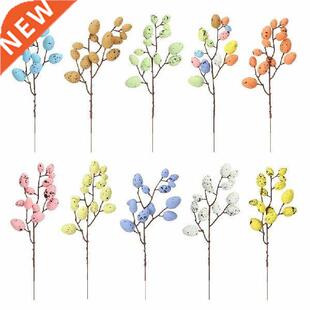 Easter Egg Cuttings Artificial Flowers Branch Colorful Foam