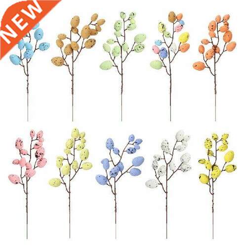 Easter Egg Cuttings Artificial Flowers Branch Colorful Foam