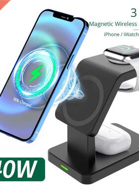 40W 3 in 1 Wireless Chrging Sttion, Mgnetic Wireless Chr