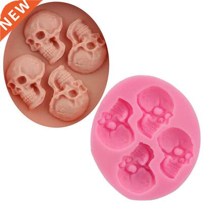 Halloween skull silicone mold chocolate mousse sugar  bak
