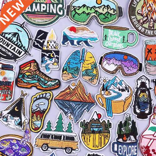 Outdoor Iron On Patches For Clothes Camp Embroidered Patches