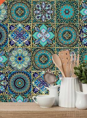 10pcs Mandala Pattern Matte Tile Floor Sticker Transfers Cov