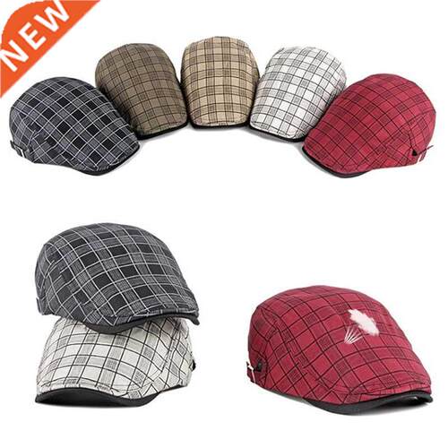 Fashion Fine Stripe Lattice Berets Hat For Women Men Spring