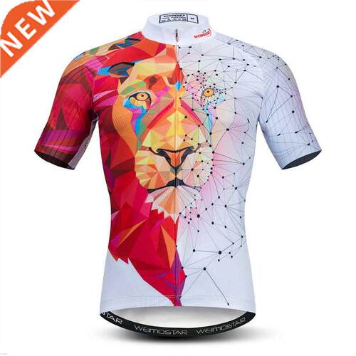 Weimostar 3D Cycling Jersey Men ort Sleeve Lion Bike Cloth